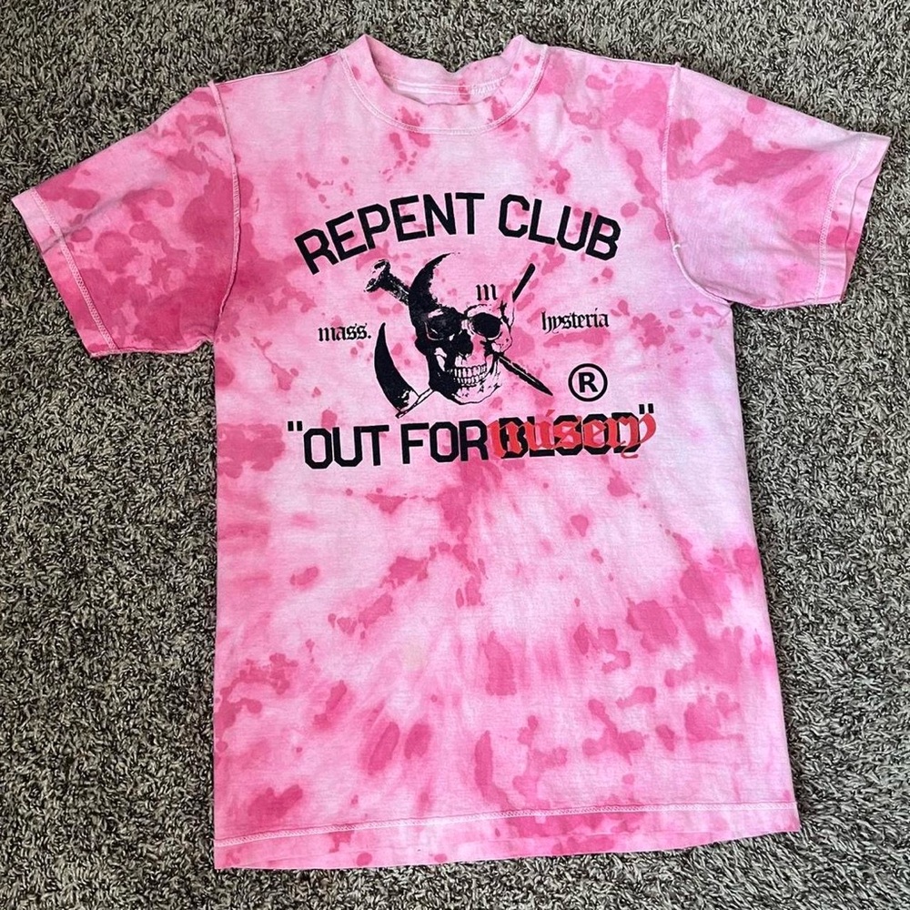 Miserable clothing co hot pink tie dye t shirt y2k